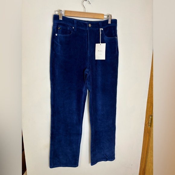 NWT KanCan Blue Loose Leg Corduroy Crop Ankle Pants - Picture 1 of 8